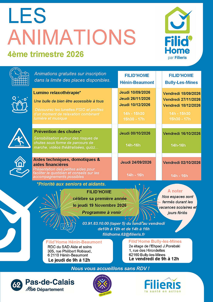 Affiche du programme Filid'home de l'automne