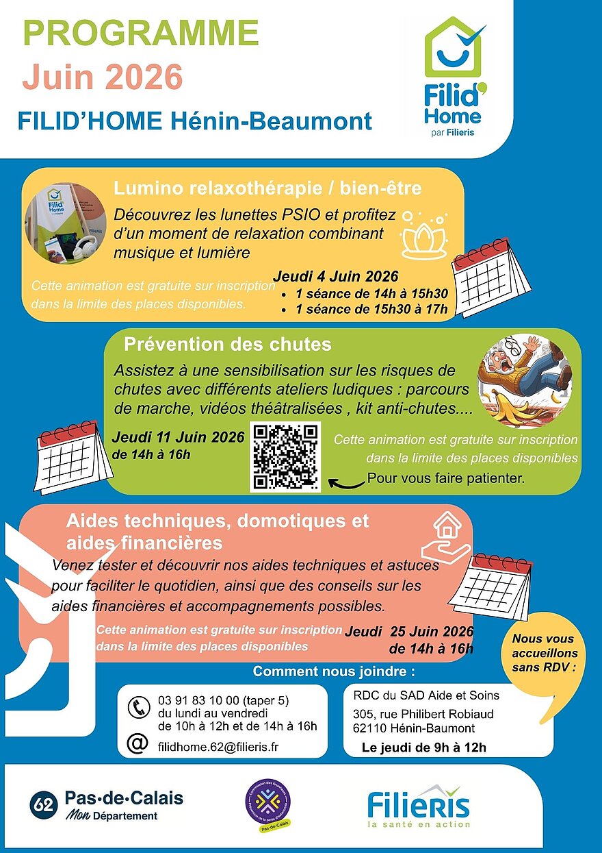 Affiche du programme Filid'home à Hénin-Beaumont de juin